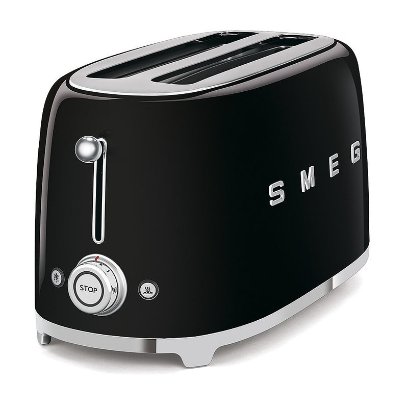 SMEG TSF02BLEU 50s Style 4 Scheiben Langschlitz Toaster Schwarz