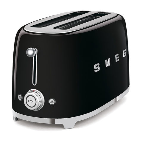 SMEG TSF02BLEU 50s Style 4 Scheiben Langschlitz Toaster Schwarz