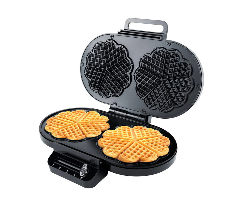 Steba Germany WE 2 Doppel-Waffeleisen Kontrollleuchte, klappbar, Antihaftbeschichtung Schwarz (183400), Bild 2