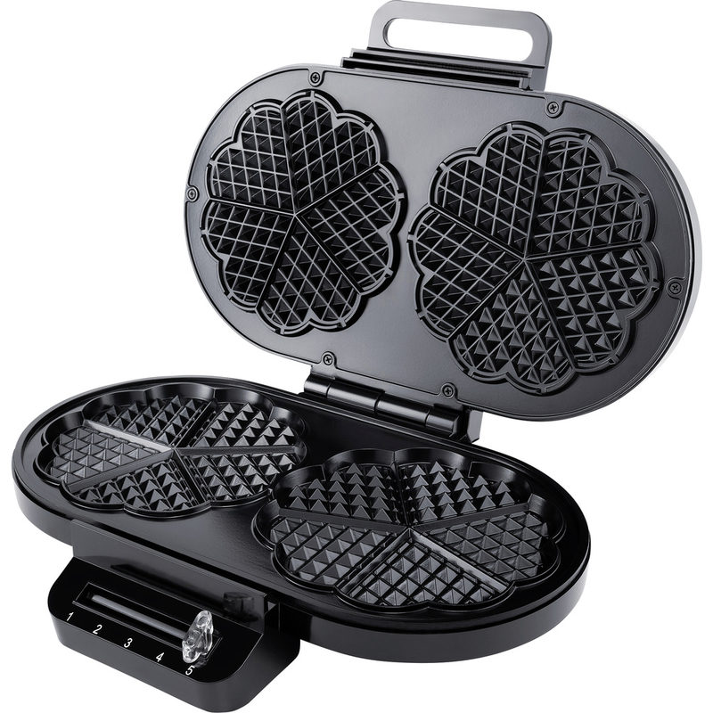 Steba Germany WE 2 Doppel-Waffeleisen Kontrollleuchte, klappbar, Antihaftbeschichtung Schwarz (183400), Bild 3