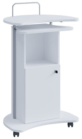 Stehpult Komil, mobil, höhenverstellbar, 1 offenes & 1 abschließbares Fach mit Tür, B 560 x T 410 x H