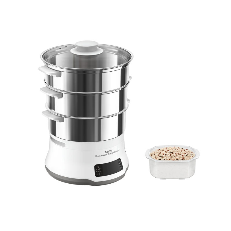 Tefal Dampfgarer Convenient Series Deluxe 900 W Touchscreen, 8 Programme,3 Ebenen, Edelstahlbehälter, VC502D, Bild 2