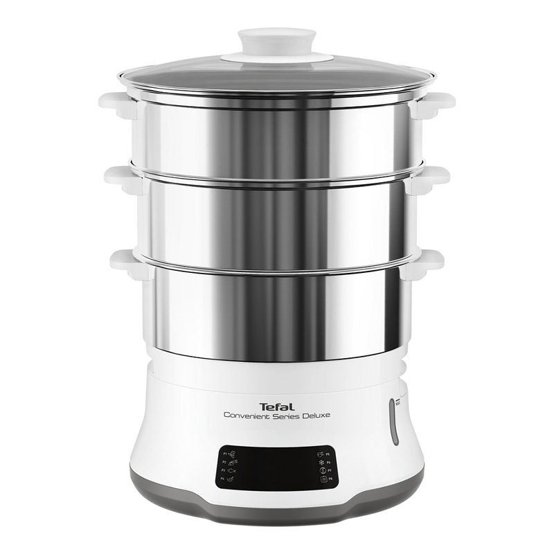 Tefal Dampfgarer Convenient Series Deluxe 900 W Touchscreen, 8 Programme,3 Ebenen, Edelstahlbehälter, VC502D, Bild 3