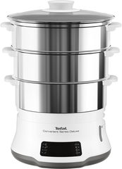 Tefal Dampfgarer Convenient Series Deluxe 900 W Touchscreen, 8 Programme,3 Ebenen, Edelstahlbehälter, VC502D
