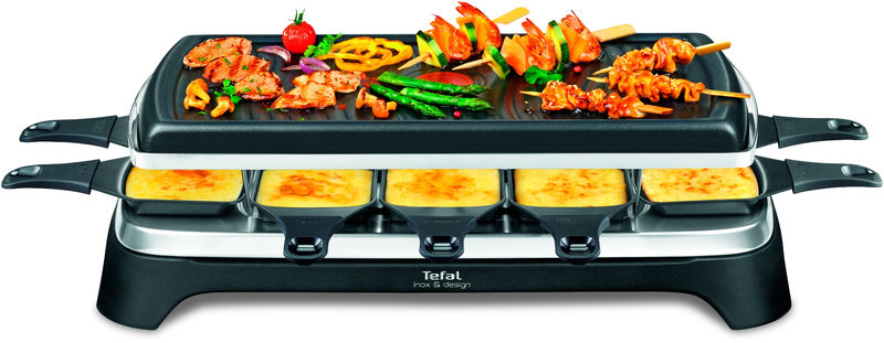 Tefal RE 4588 Raclette-Grill für 10 Personen Schwarz/Edelstahl
