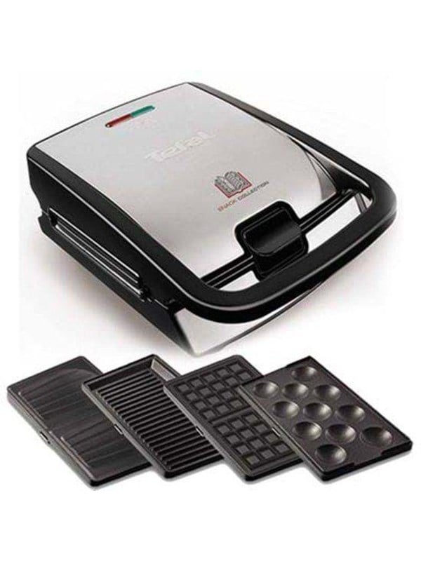 Tefal SW854D Waffeleisen Snack Collection 700W 4 Platten Schwarz/Edelstahl, Bild 4