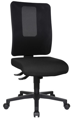 Topstar Bürodrehstuhl, schwarz/schwarz 460-560 mm, mit Synchrontechnik, ohne Armlehnen Tragfähigkeit 110 kg