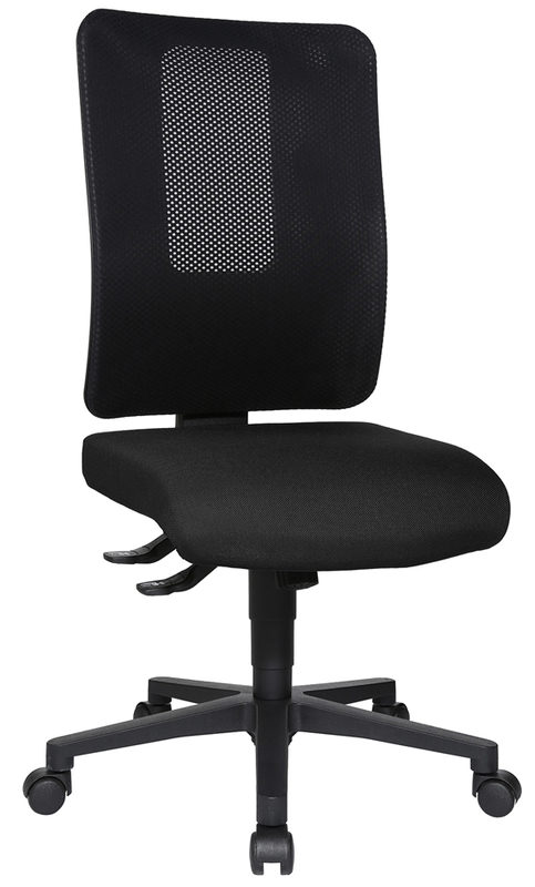 Topstar Bürodrehstuhl, schwarz/schwarz 460-560 mm, mit Synchrontechnik, ohne Armlehnen Tragfähigkeit 110 kg