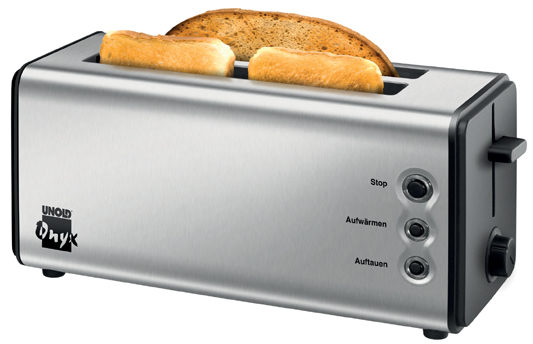 UNOLD 38915 Toaster Onyx Duplex Schwarz-Edelstahl Doppellangschlitz-Toaster Toaster & Sandwichmaker, Bild 2