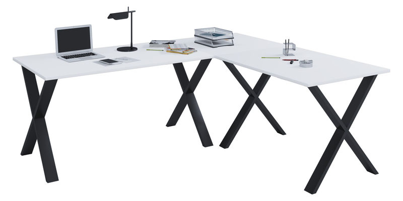 VCM Eck-Schreibtisch Lona 130x130x50 X-Füße, Bild 3