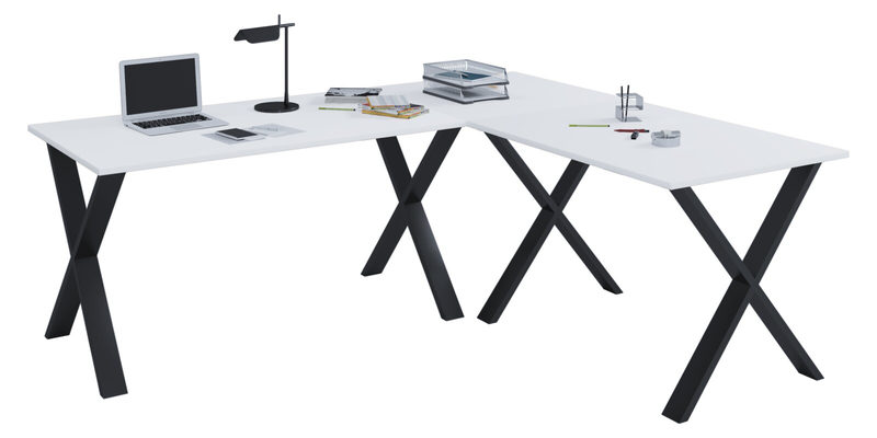 VCM Eck-Schreibtisch Lona 130x130x50 X-Füße, Bild 4