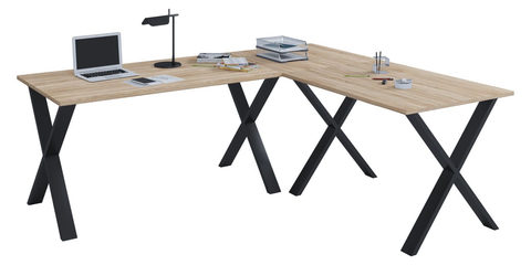 VCM Eck-Schreibtisch Lona 130x130x50 X-Füße