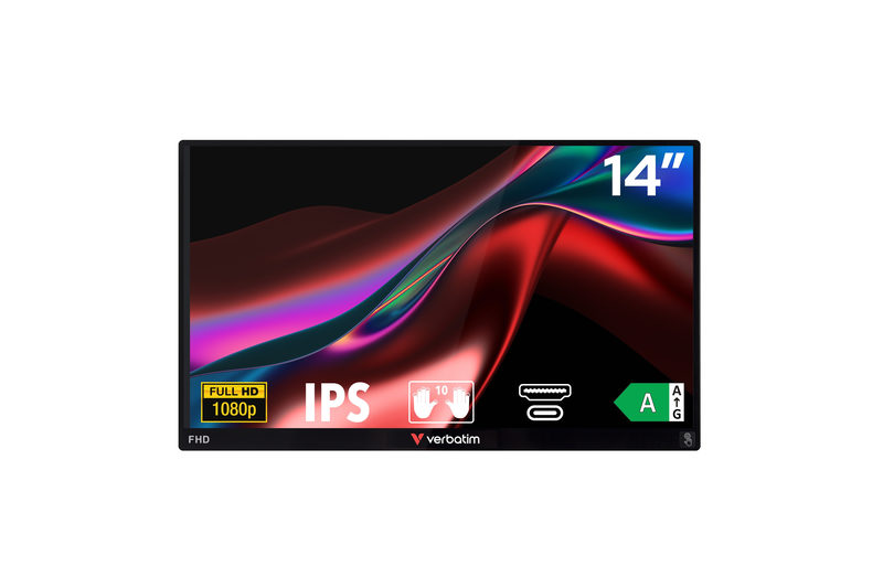 VERBATIM Tragbarer Monitor PMT-14, 35,6 cm (14), HDMI, USB-C, Bild 5