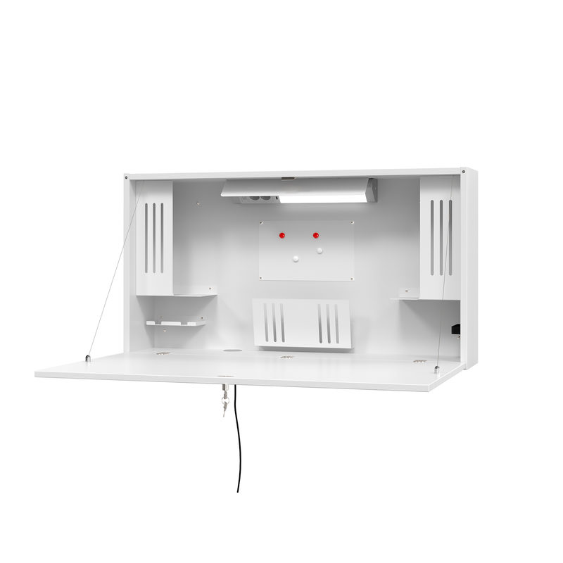 Wandschreibtisch, ideal für das Home Office, ausklappbare Tischplatte, umfangreiche Innenausstattung, B 1200