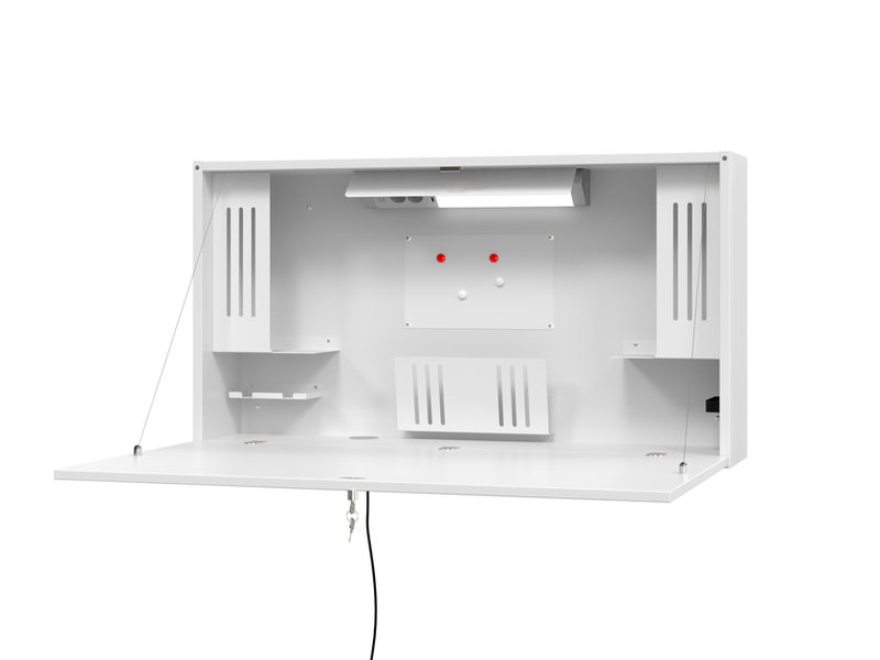 Wandschreibtisch, ideal für das Home Office, ausklappbare Tischplatte, umfangreiche Innenausstattung, B 1200, Bild 3
