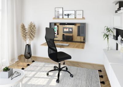 Wandschreibtisch, ideal für das Home Office, ausklappbare Tischplatte, umfangreiche Innenausstattung, B 1200, Bild 3