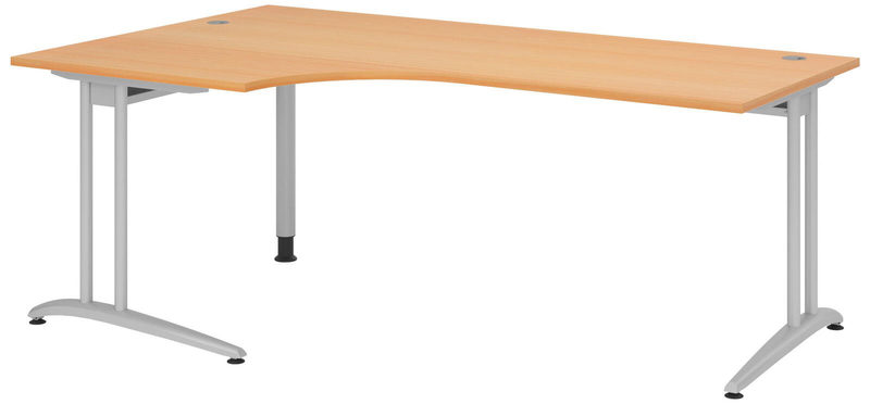 Winkelschreibtisch 90° TARA, C-Fuß, Rechteck, B 2000 mm, Buche-Dekor, Bild 2