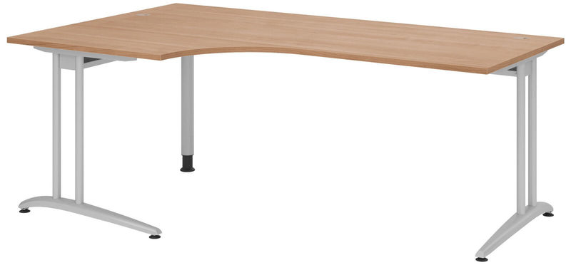 Winkelschreibtisch 90° TARA, C-Fuß, Rechteck, B 2000 mm, Nussbaum-Dekor, Bild 2