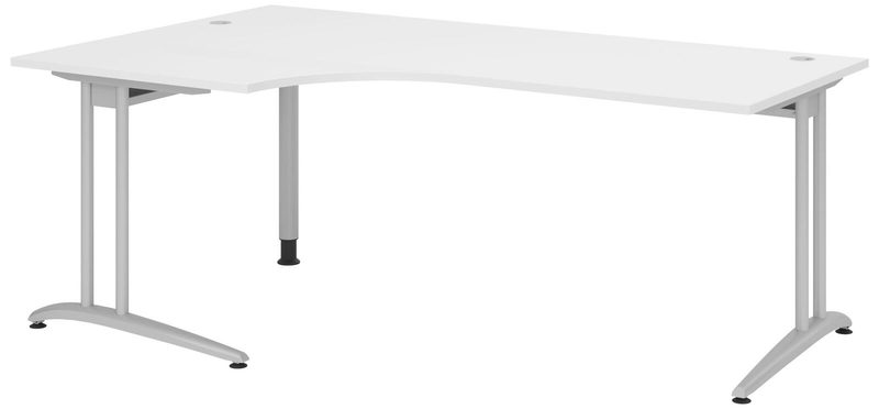 Winkelschreibtisch 90° TARA, C-Fuß, Rechteck, B 2000 mm, weiß, Bild 3